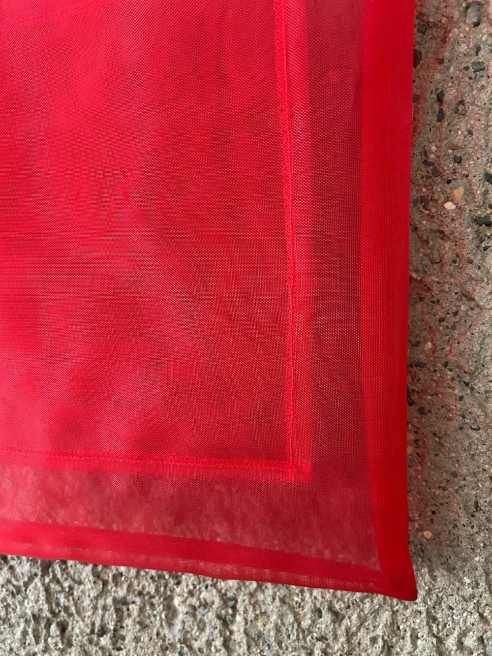 One of a Kind Handmade Red Sheer Mesh Tote Bag | Original Designer Piece